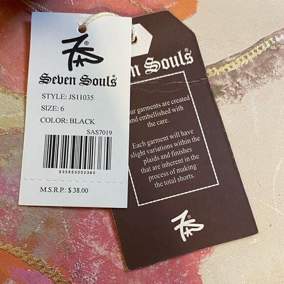 Kids Seven Souls Boys Plaid Fashion Shorts size 6 - Picture 3 of 8